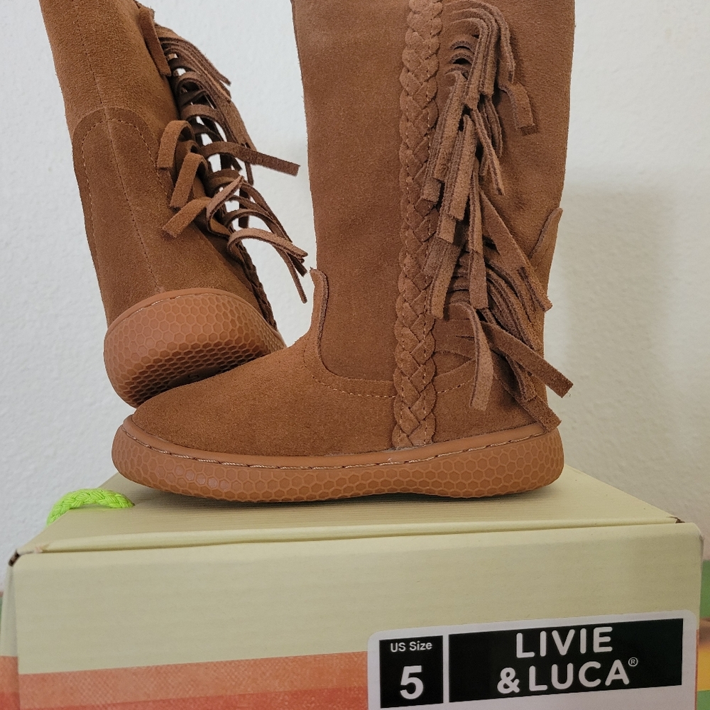 Livie and Luca size 5 camel suede toddler boots